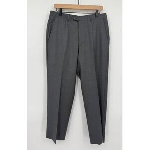 Santorelli Dress Pants Mens 34 Grey 100% Virgin Wool Luxury Serge Romeo Italy